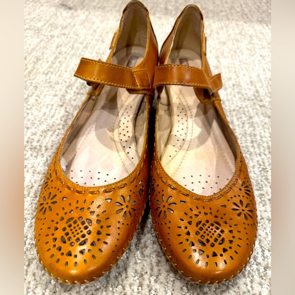 Pikolinos Leather Mary Jane with Wedge Heel